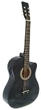 Austin Bazaar 41 Inch Black Cutaway Acoustic-Electric Guitar