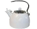 Kitchen & Housewares : Reston Lloyd Traditional 2-1/2-Quart Enamel-on-Steel Whistling Teakettle with Glass Lid, White