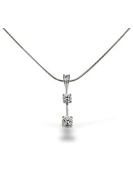 Past, Present and Future CZ and Sterling Silver Necklace