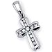 14K White Gold Diamond Cross Pendant