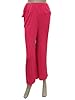 Women's Long Gaucho Boho Trendy Solid Wide Leg Palazzo Pants (Pink)