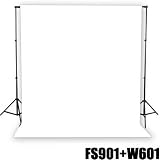 Kit Support Studio Photo Video Trépied DynaSun FS901 3mt +Sac +Fond Tissu W601 Blanc 3x6mt 140g/sqm