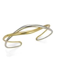 Ed Levin, Tendril Cuff Bracelet, .925 Sterling Silver & 14K Gold, Sizes S - L, Expandable