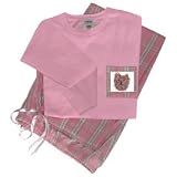 Women's pink plaid PJ's Yorkie Pup Cut