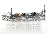 Concept Housewares 8 Bottle Wall/Ceiling Mount Glass & Wine Rack