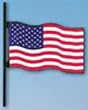 Designer Steel Antennas - Universal - Black USA Flag, 18" Length.
