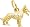 German Shepherd Charm, Gold Plated Silver