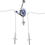 Light Blue Gem Dolphin Cross Dangle BELLY CHAIN