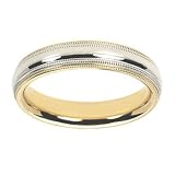 18k Yellow Gold and Platinum Women's Band, 4mm