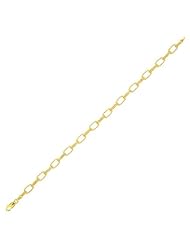 BRI Jewelry 14K Yellow Gold 7.5" Shiny Open Oval Bead Link Fancy Bracelet with Lobster Clasp