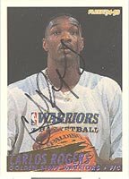 Carlos Rogers, Golden State Warriors, 1994 Fleer Autographed Card