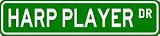 HARP PLAYER Street Sign ~ Custom Aluminum Street Signs