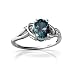 14K White Gold Oval Created Alexandrite Ring Size 4
