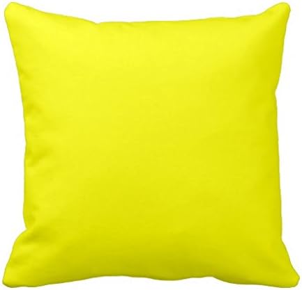 Yellow Bright Neon Lemon Butter Yellow Color Solid Throw Pillow Case