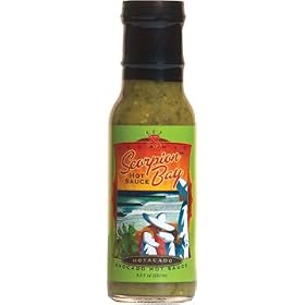 Avocado Hot Sauce By Scorpion Bay. The Most Delicious Blend of Chiles, Tomatillos, and Creamy Haas Avocados make Up This Addicting Hot Sauce. Bring Home the Flavors of Baja in This Unique Gourmet Sauce.