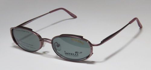 new collection & genuine - designer/brand: ELITE EYEWEAR style/model: INTELLI 717 size: 49-17-135 color: PLUM STRASS/CRYSTALS WITH POLARIZED CLIP-ON EYEGLASSES/EYE GLASSES/FRAMES/EYEWEAR