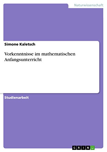 Vorkenntnisse im mathematischen Anfangsunterricht (German Edition)