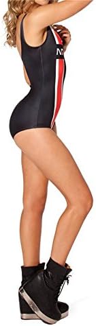 Anvoro Women's Digital Print Tight Stretch One Piece Swimsuit(mass Effect N7)