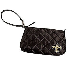 New Orleans Saints Quilted Wristlet Purse Lined And Made Of A Soft Shiny Quilted Fabric