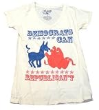Democrats Can Republicant Ladies Vintage Political White V-Neck T-shirt by Chaser