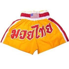 Kids Boxing Shorts Muay Thai Boxing Shorts Small (Yellow)