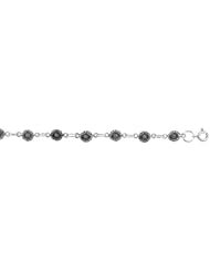 Sterling Silver Sunflower Charm Bracelet, 1/4 inch wide