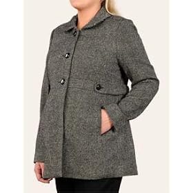 Motherhood Maternity: Button Front Tweed Maternity Coat
