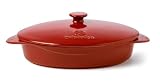 Calphalon Ceramic Cabernet 2 Quart Covered Oval Baker with Lid