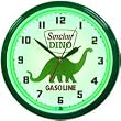 Dino Sinclair Gasoline Neon Wall Clock 20" Spun Aluminum Powder Coated Finish Made In USA