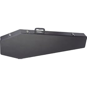 Coffin Case B-195 Universal Wood Bass Case, Black Exterior with Red Interior by 
