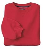 NEW Port Authority Signature - Sueded Finish Crewneck Sweatshirt True Red-M