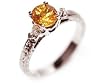 18k White Gold Yellow Sapphire & Diamond Ring Size 5.75 Ct.tw 1.15