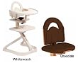 Svan High Chair from Scandinavian Child with Infant Kit and Cushion, Chocolate Cushion with Whitewash Wood