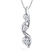 14k White Gold 0.75ctw. Three-Stone S Mount Diamond Pendant with 18 Box Chain