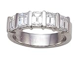2.00 cts Emerald Cut Diamonds Band - Platinum, 18kt White or Yellow Gold