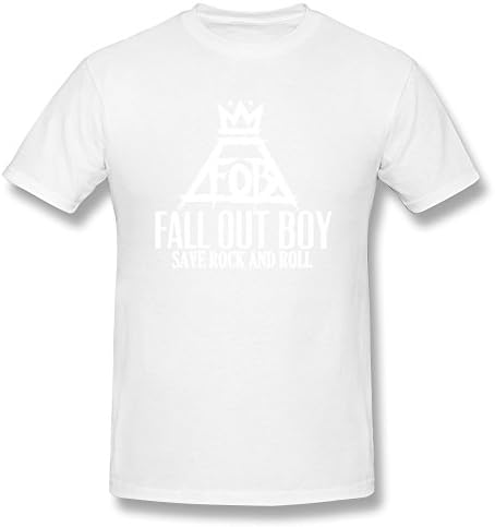 BOAO Men's Fall Out Boy Logo T-shirt White M