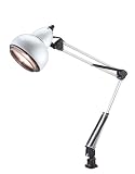 Holmes Metallic Architect Swing Arm Clamp-on Lamp, White