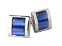 Stacked Two Piece Light Blue Fiber Optic Cufflinks with Gift Box