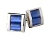 Stacked Two Piece Light Blue Fiber Optic Cufflinks by Cuff-Daddy