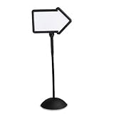 Double-Sided Arrow Sign, Dry-Erase Magnetic Steel, 25-1/2 x 60, BLK Frame