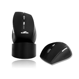 Bluestork - Souris optique sans fil rechargeable sur socle - Noir