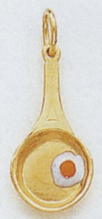 Enameled Frying Pan & Egg Charm - A0162