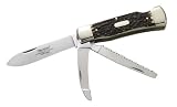 Solingen Hartkopf 324411 Jagdtaschenmesser, Hirschhorn, Klinge 1.4110 Stahl, SM-dge und Aufbrechklinge 1.4034 Stahl, Neusilberbacken