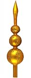 Matte Gold Finial Vintage Glass Christmas Tree Topper 13