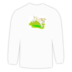 Long Sleeve T-shirt with jumping, dog, playful, puppy