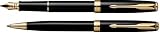 Parker Sonnet Laque Black Gold Trim Fountain & Ball Point Pen Set