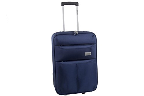 3-piece semi-rigid luggage set PIERRE CARDIN blue cabin baggage S254