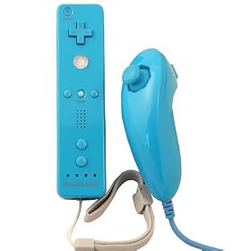Remote Nunchuck Controller with Motion Plus For Wii -Blue
