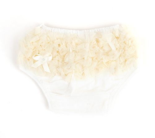 Ema Jane Ruffled Woven Baby Diaper Bloomer Covers (Choose From Many Colors or Styles) (3 months to 18 months, Cream)