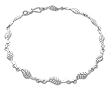 Sterling Silver Leaves Anklet, 'Mint Leaves' 10" L